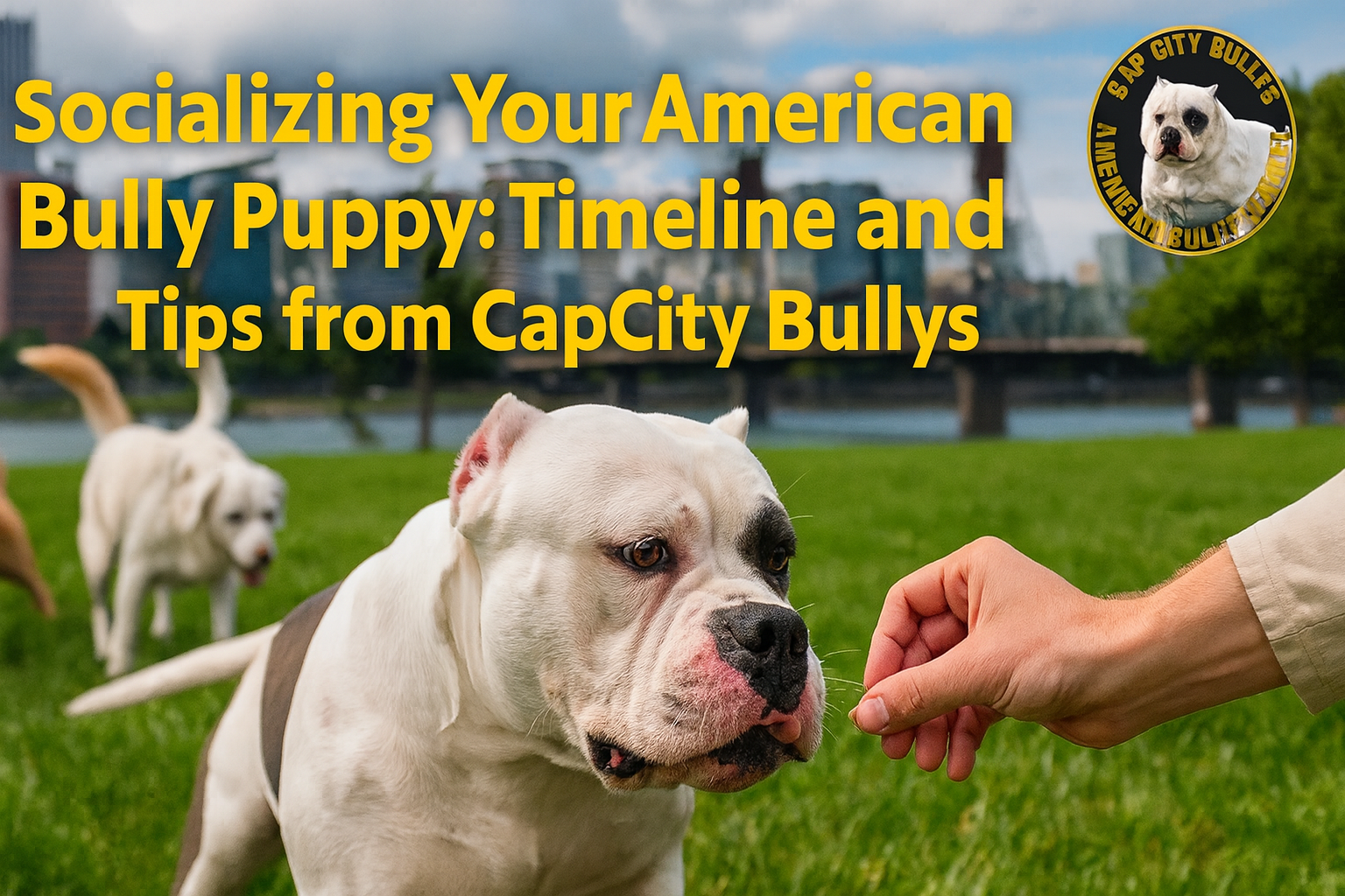 American Bully Puppy Socialization Timeline from American Bully Breeder Cap City bullys